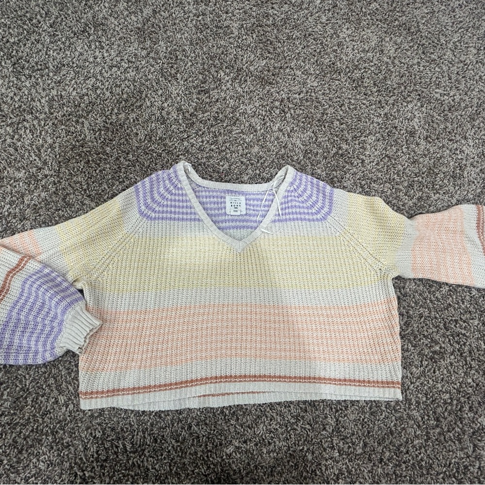 Billabong Pastel Striped V-Neck Sweater